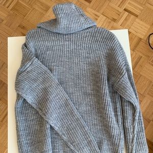 Chunky grey turtleneck sweater